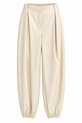 Pantalón Balloon Leather beis