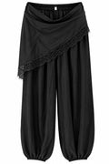 Pantalón detalle encaje negro