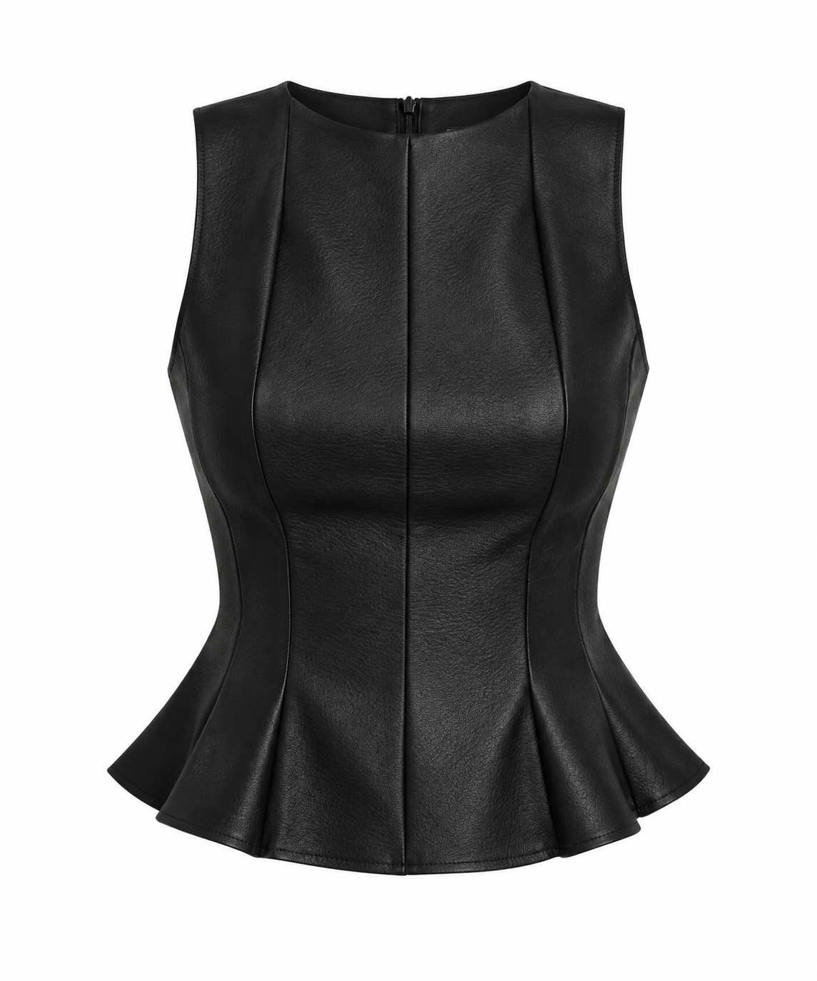 Camiseta Polipiel volante negra