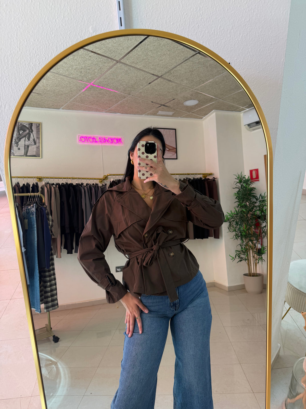 Gabardina basic chocolate