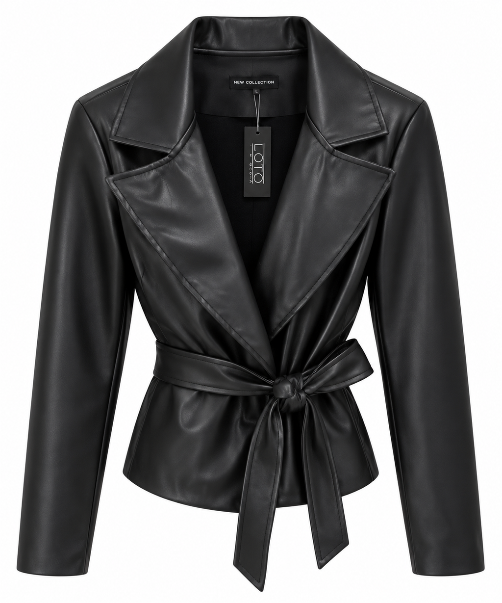 Blazer negra Polipiel lazo