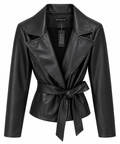 Blazer negra Polipiel lazo