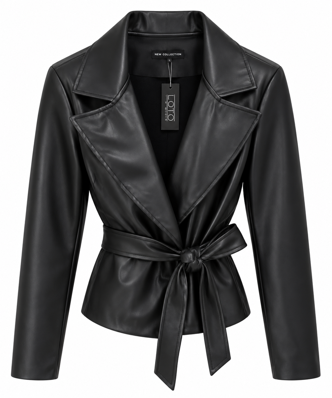 Blazer negra Polipiel lazo